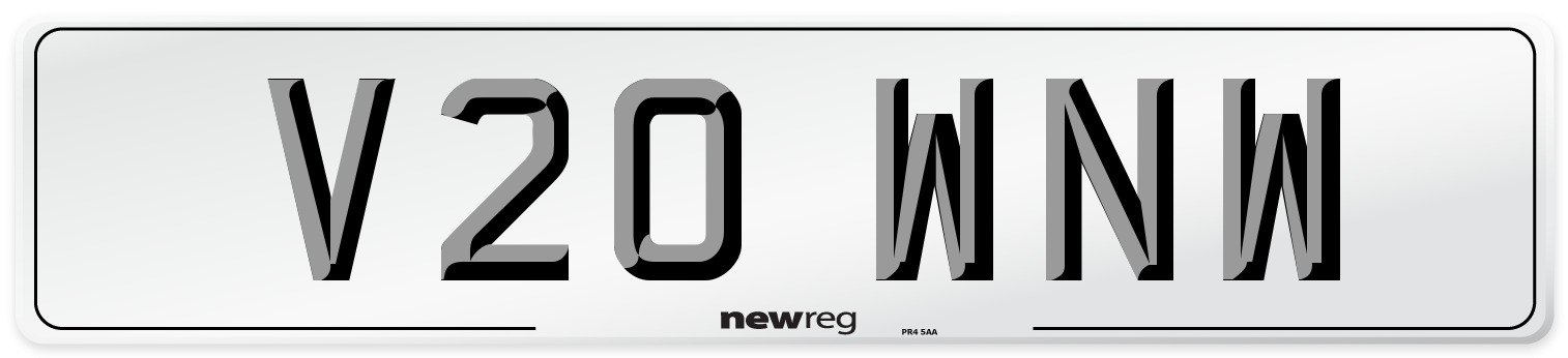 V20 WNW Number Plate from New Reg